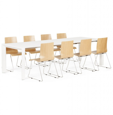 Masa extensibila alba Enkel 190-270x95 cm, MDF alb mat / picioare albe otel, DT00230WH - Kokoon [13]