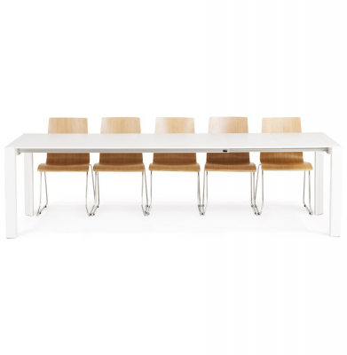 Masa extensibila alba Enkel 190-270x95 cm, MDF alb mat / picioare albe otel, DT00230WH - Kokoon [16]