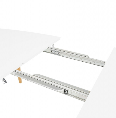 Masa dining extensibila alba Etenda 170-270x100 cm stil scandinav, MDF alb mat / picioare fag, DT00540WHNA - Kokoon [17]
