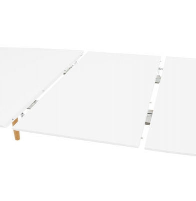 Masa dining extensibila alba Etenda 170-270x100 cm stil scandinav, MDF alb mat / picioare fag, DT00540WHNA - Kokoon [18]