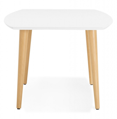 Masa dining extensibila alba Etenda 170-270x100 cm stil scandinav, MDF alb mat / picioare fag, DT00540WHNA - Kokoon [10]