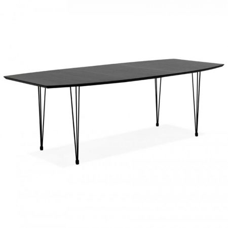 Mese de bucatarie - Masa extensibila Saija 170-270x100 cm MDF negru / otel, DT00580BL - Kokoon
