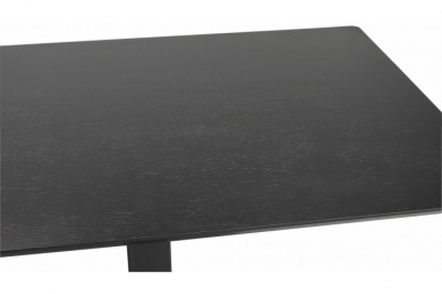 Masa dining neagra MDF Hugo 150x70 cm stil industrial, picioare negre otel, DT00800BL - Kokoon [5]