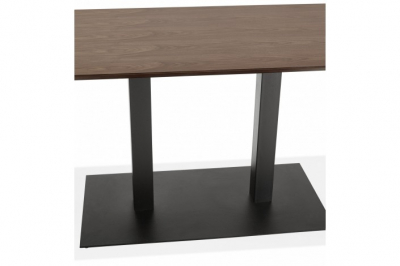 Masa dining/birou Hugo 150x70 cm MDF nuc stil industrial, picioare negre otel, DT00790WA - Kokoon [5]