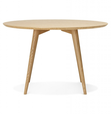 Masa rotunda lemn natur Janet 120 cm stil scandinav, MDF / picioare lemn masiv, DT00370NA - Kokoon [3]