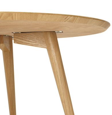 Masa rotunda lemn natur Janet 120 cm stil scandinav, MDF / picioare lemn masiv, DT00370NA - Kokoon [7]