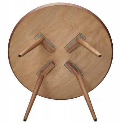 Masa rotunda nuc Janet 120 cm MDF furnir nuc / picioare lemn masiv, DT00400WA - Kokoon [9]