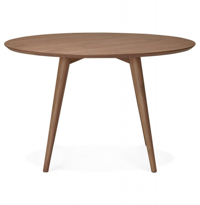 Masa rotunda nuc Janet 120 cm MDF furnir nuc / picioare lemn masiv, DT00400WA - Kokoon [1]