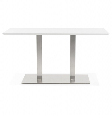 Masa dining/living alba Jock 150x70 cm MDF alb / picioare otel / talpa subtire, DT00870WH - Kokoon [1]