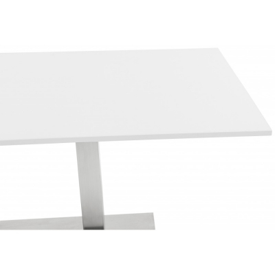 Masa dining alba Jock 160x80 cm blat alb / picioare otel / talpa subtire, DT00860WH - Kokoon [1]