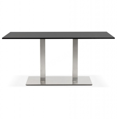 Masa dining neagra Jock 160x80 cm blat negru / picioare otel / talpa subtire, DT00850BL - Kokoon [1]