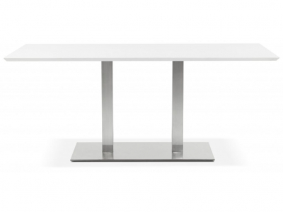 Masa dining alba Jock 180x90 cm MDF alb / picioare otel / talpa subtire, DT00910WH - Kokoon [1]