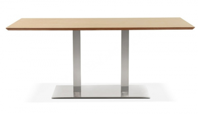 Masa de design Jock 180x90 cm MDF lemn natur / picioare otel / talpa subtire, DT00940NA - Kokoon [1]