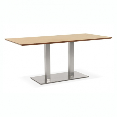 Mese de bucatarie - Masa de design Jock 180x90 cm MDF lemn natur / picioare otel / talpa subtire, DT00940NA - Kokoon