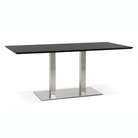 Mese de bucatarie - Masa de design Jock 180x90 cm MDF negru / picioare otel / talpa subtire, DT00930BL - Kokoon