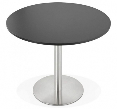 Masa living rotunda neagra Tyra 90 cm picior otel talpa subtire, blat pal melaminat, DT00730BL - Kokoon [1]