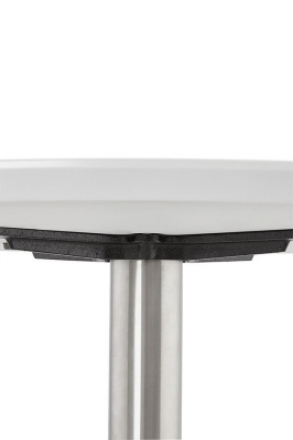 Masa rotunda living Venla 90 cm MDF alb, picior central otel talpa subtire, DT00740WH - Kokoon [1]