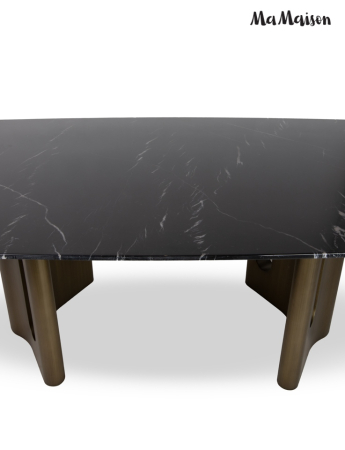 Masă de Dining Essenza 240x120x75,5 cm, Negru Auriu - MaMaison [3]