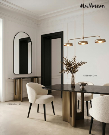 Masă de Dining Essenza 240x120x75,5 cm, Negru Auriu - MaMaison [8]