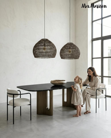 Masă de Dining Essenza 240x120x75,5 cm, Negru Auriu - MaMaison [7]