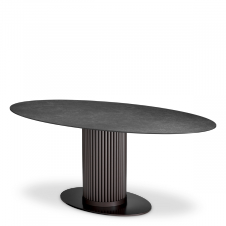 Promotii -   Masă de dining exterioară Volterra cu blat oval cu aspect de marmură 117744 EICHHOLTZ