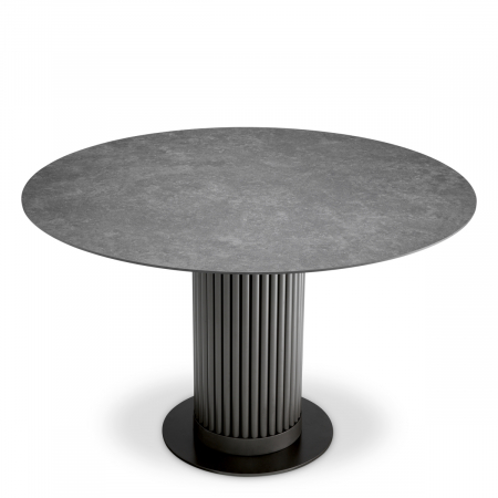 Promotii -   Masă de dining exterioară Volterra cu blat rotund cu aspect de marmură 117743 EICHHOLTZ
