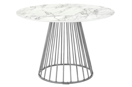 Produse - Masă de Dining Glam Marble 110x110x75 cm, MDF PVC Lucios Imitând Marmura - King Home