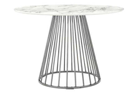 Masă de Dining Glam Marble 110x110x75 cm, MDF PVC Lucios Imitând Marmura - King Home [1]