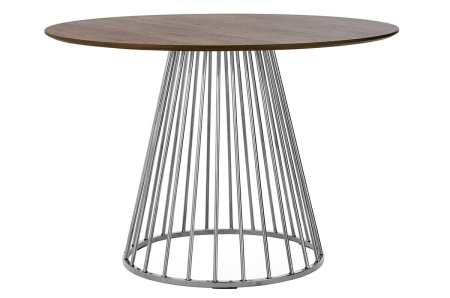 Masă de Dining Glam Walnut 110x110x75 cm, Nuanță de Nuc Cromat - King Home [1]