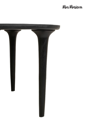 Masă de Dining Laminar 120x120x76 cm, Lemn Mango Negru - MaMaison [2]