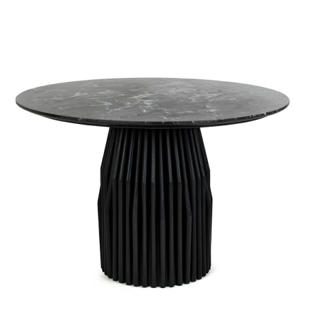 Produse - Masă de Dining Levante 120x120x78 cm, Negru Marmură - MaMaison
