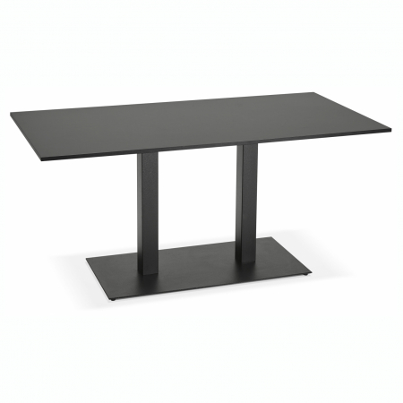Mese de bucatarie - Masa de dining/living neagra Hugo 160x80 cm stil industrial / picioare negre metal, DT00780BL - Kokoon