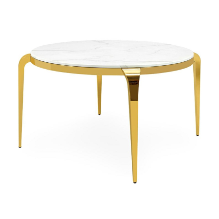 Produse - Masă de Dining Maison 130X150, Alb Ton Auriu - King Home