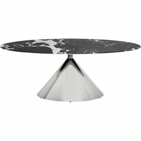 Produse - Masă de Dining Mambo Chrome, Marmură și MDF Lucios - Kare Design