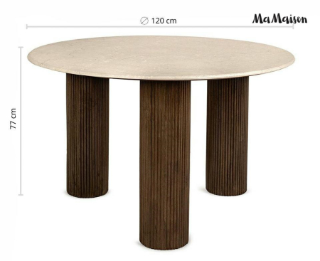 Masă de Dining Ragno 120x120x77 cm, Maro - MaMaison [6]