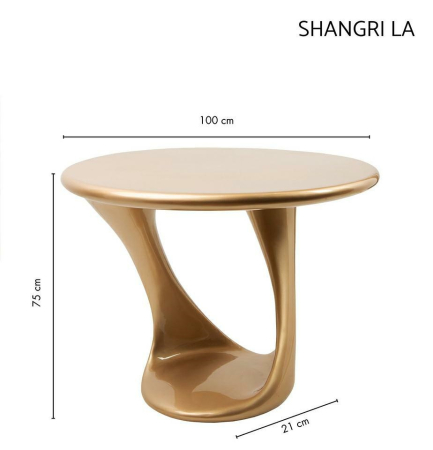 Masă de Dining Shangri La 100x100x75 cm, Rășină Auriu - King Home [6]