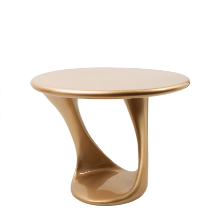 Produse - Masă de Dining Shangri La 100x100x75 cm, Rășină Auriu - King Home