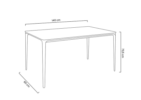 Masă de Dining Slim 140x80x73,5 cm, Marmură și Aluminiu Alb - King Home [5]