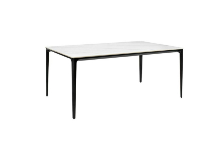 Produse - Masă de Dining Slim 140x80x73,5 cm, Marmură și Aluminiu Alb - King Home