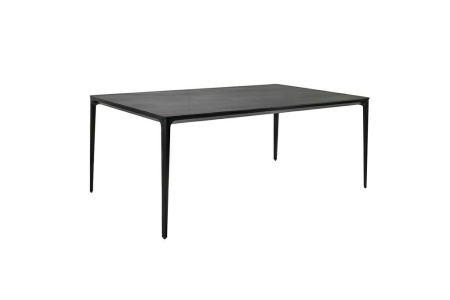 Produse - Masă de Dining Slim 140x80x73,5 cm, Marmură și Aluminiu Negru - King Home