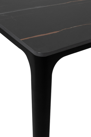 Masă de Dining Slim 140x80x73,5 cm, Marmură și Aluminiu Negru - King Home [2]
