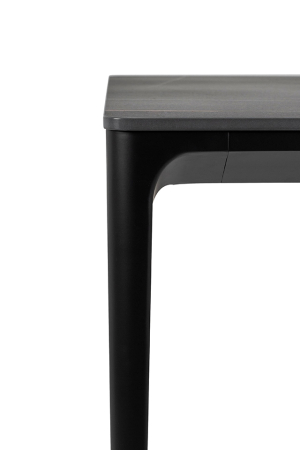 Masă de Dining Slim 200x100x73,5 cm, Marmură și Aluminiu Negru - King Home [1]