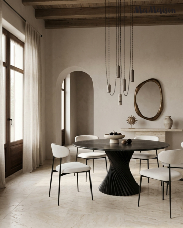 Masă de Dining Tango 120x120x76,5 cm, Negru - MaMaison [5]
