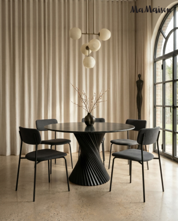 Masă de Dining Tango 120x120x76,5 cm, Negru - MaMaison [6]