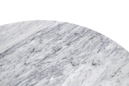 Masă de Dining Tulip Marble 100x100x74 cm, Marmură și Metal Alb Luciu Înalt - King Home [2]