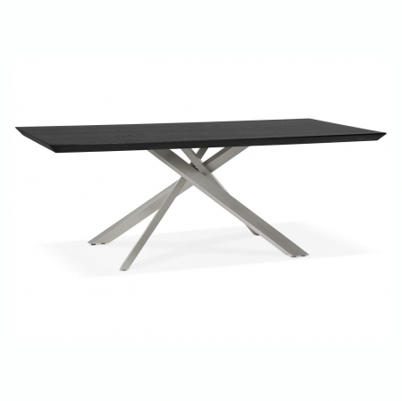 Mese living - Masa design Callum 200x100 cm, blat negru lemn, picioare metalice, DT01260BLBS - Kokoon