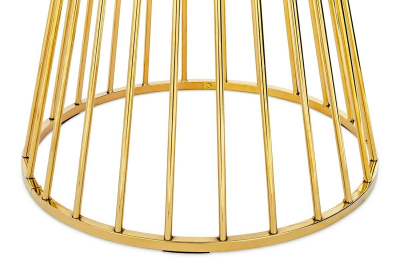 Masa design extravagant Filippa 110x110 cm, MDF imitatie marmura alba/structura metalica aurie, KH1201100128 - King [2]
