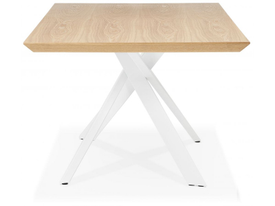 Masa design living Callum 200x100 cm, blat lemn natur, picioare albe metal, DT01210NAWH - Kokoon [1]