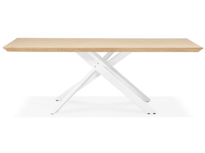 Masa design living Callum 200x100 cm, blat lemn natur, picioare albe metal, DT01210NAWH - Kokoon [4]