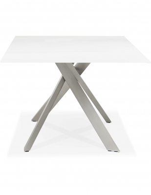 Masa design living Layton 200x100 cm, blat alb sticla, picioare metal, DT01300WHBS - Kokoon [2]